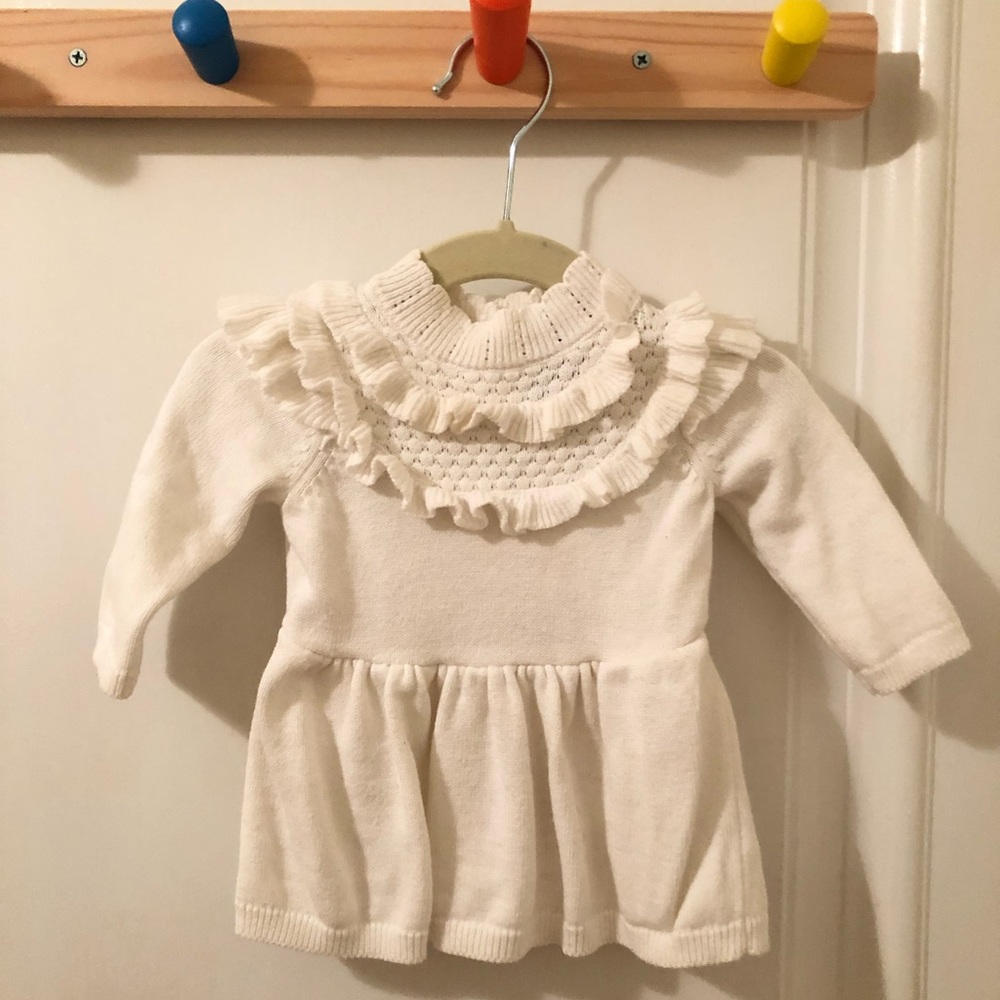 Janie and Jack Ruffle Sweater Dress Size 0-3m